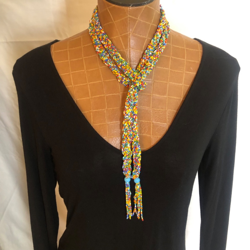Beaded & Braided Belt/Neckwear, Multicolored - Picture 10 of 10